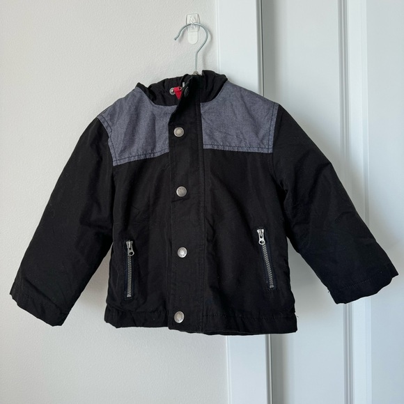Carter's Other - Carter’s Toddler Boy’s Black and Gray Jacket Red Fleece Lining Size 24 Months